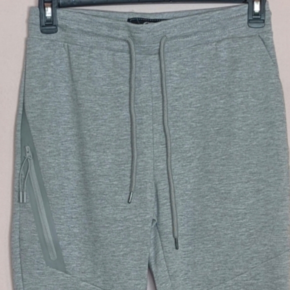 Oyster Guy Might Gray Zip Pocket Drawstring Waist Joggers size Small - Picture 2 of 9